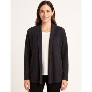 Barefoot Dreams Cardigan 1X Cozy Chic Lite Womens Sweater Gray Hood Pockets New